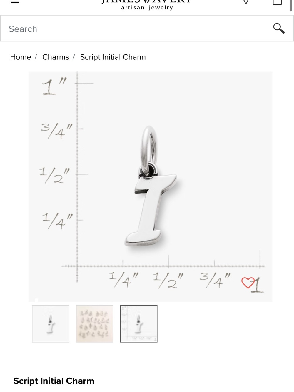 Letter I Charm